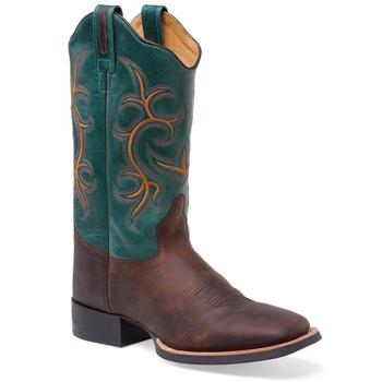 Old West Womens Boots - Cheyenne - Chocolate/Turquoise